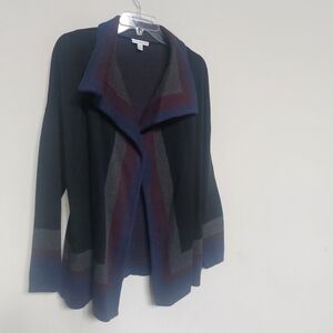 ISAAC MIZRAHI Multicolor Open Front Sweater Size Large.